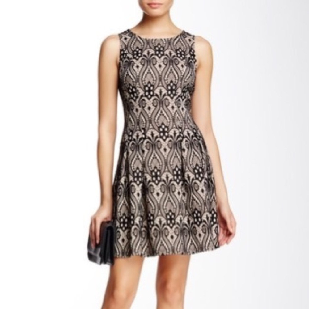 Lace fit and flare dress